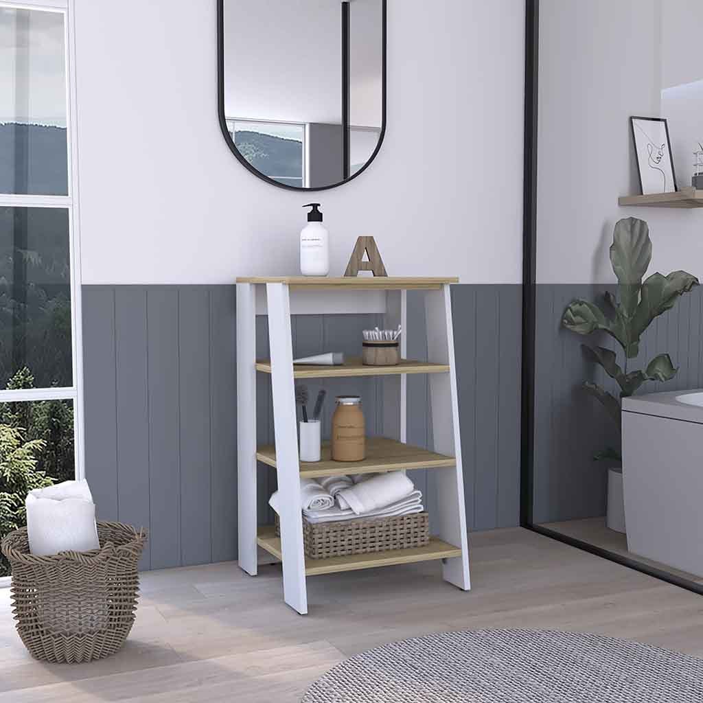 St. Clair Linen Cabinet, Two Interior  Shelves, Two Open Shelves, Single Door