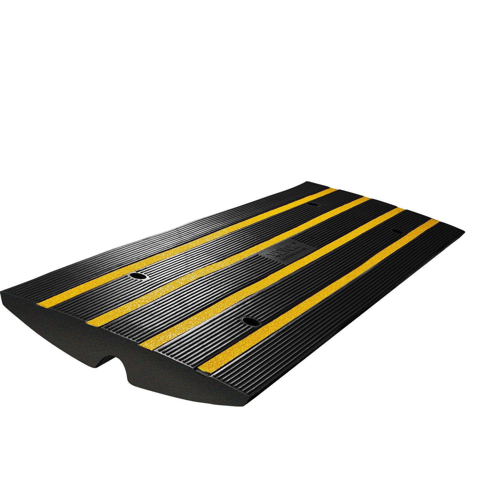 Rubber Curb Ramp for Driveway 1 Pack, 15T Heavy Duty Sidewalk Curb Ramp, 2.6' Rise Height Cable Cover Curbside Bridge Ramp for Garage for Low Cars, Wheelchairs