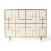 Dorothy Modern Single Panel Iron Fire Screen Gold Finish 41x30.75 Inches