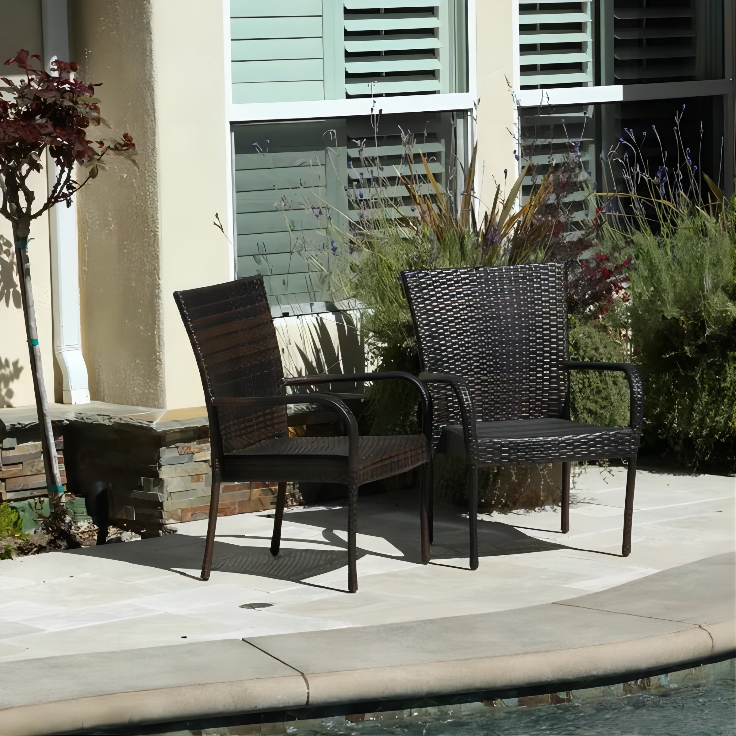 LITTLETON PE WICKER STACKING CHAIR,1PC