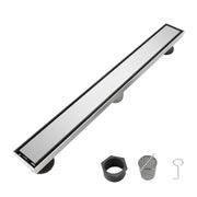 24 Inch Linear Shower Drain with Removable Cover, 304 Stainless Steel Shower Floor Drain with Hair Strainer and Leveling Feet