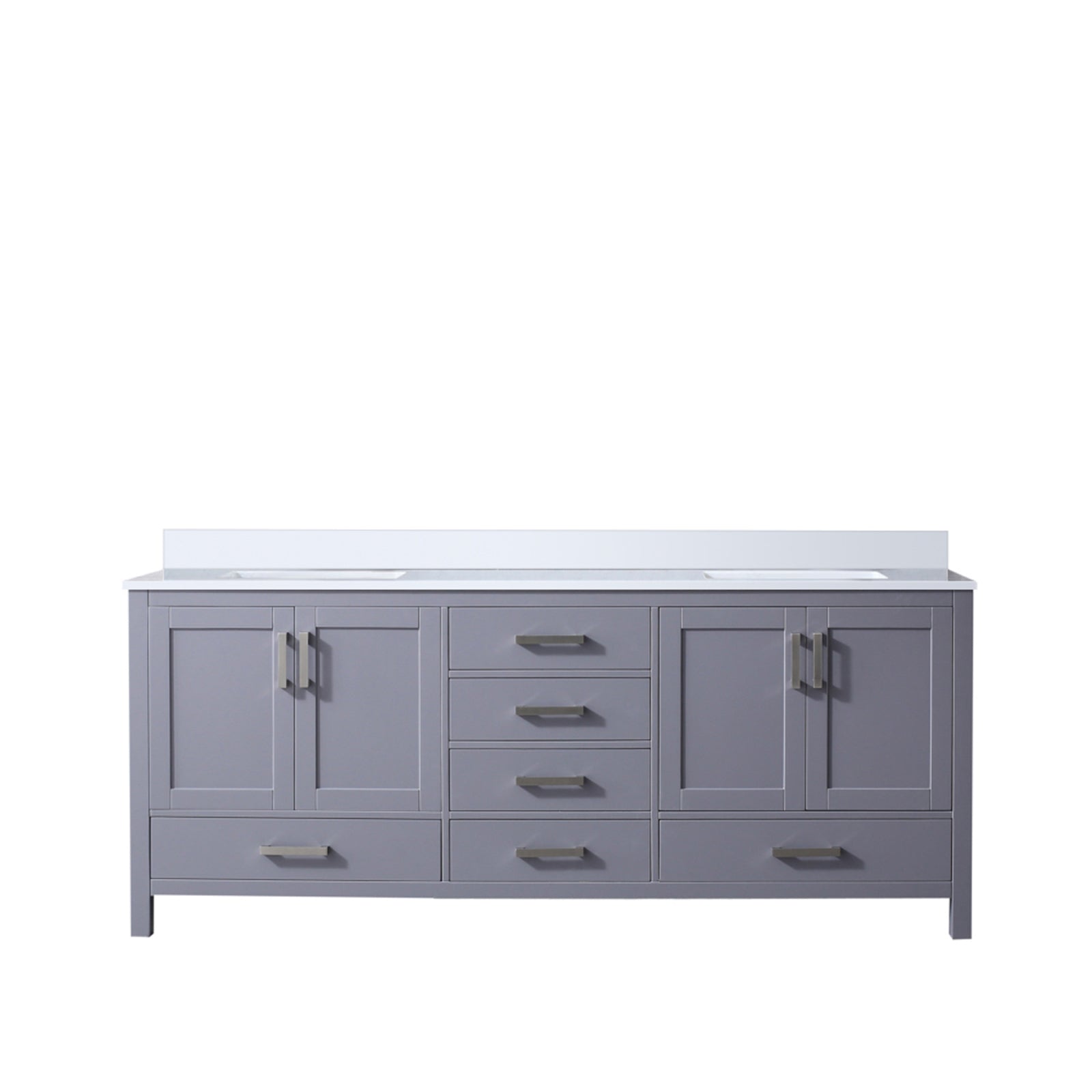 Dark Grey Double Bath Vanity 80 in. W x 22 in. D, with Cultured Marble Top