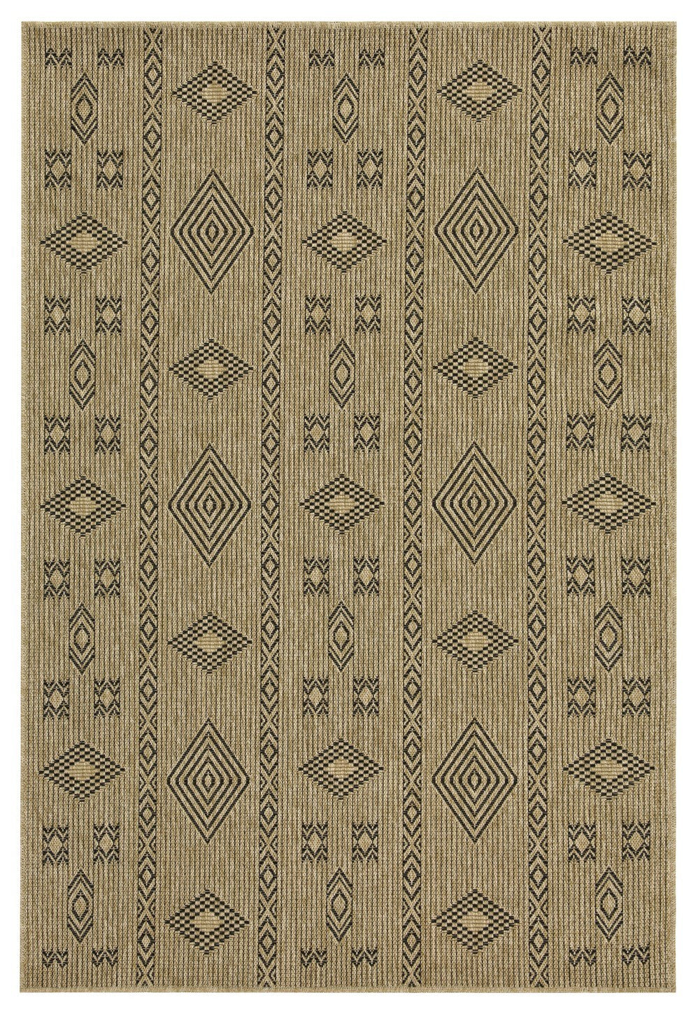 Earth GC_NTL1001 Jute/Black 5 ft. 3 in. x 7 ft. 3 in. Indoor/Outdoor Area Rug