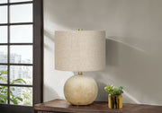 Lighting, 20'h, Table Lamp, Beige Concrete, Beige Shade, Contemporary
