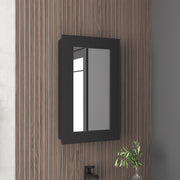 Juno 25.7' H x 15.7' W Narrow  Mirror Medicine Cabinet, One door with Three interior Shelves for Bathroom, Kitchen Black