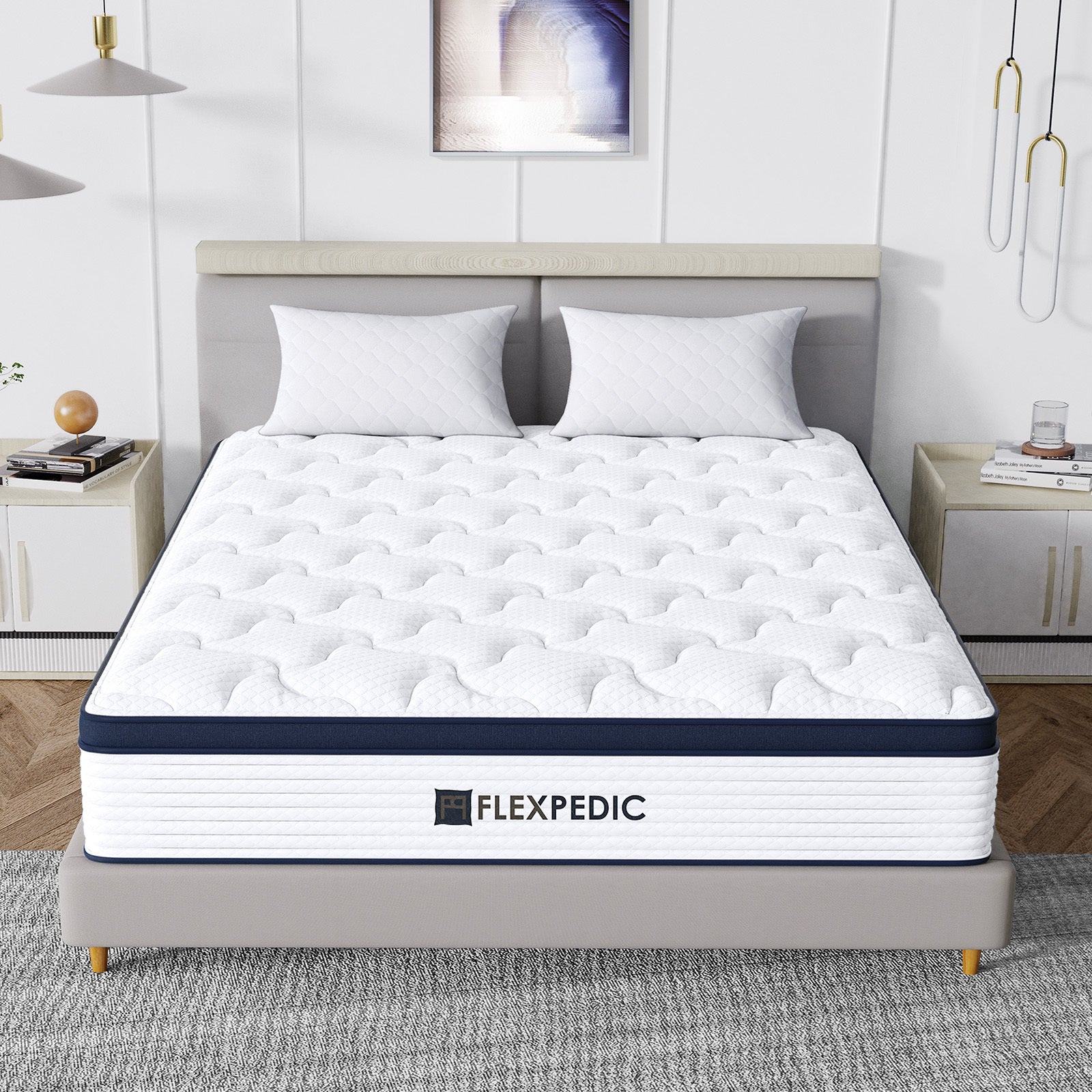 Deep Sleep 8 Inch Mattress Twin Size in a Box, Cloud Euro Top Soft Hybrid Mattress, Memory Foam Pocket Innerspring Mattresses, CertiPUR-US Certified
