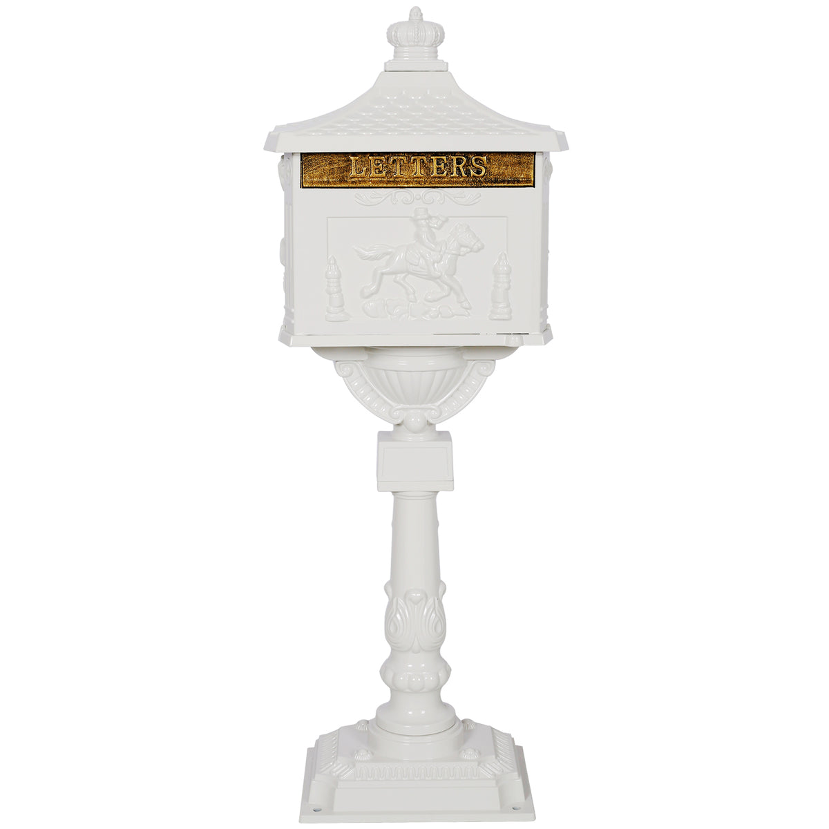 Cast Aluminum Mail Box,Postal Box , Mailbox Color White