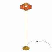 Modern Tripod Floor Lamp, Stable Standing Light with Fabric Shade for Living Room, Bedroom & Lounge Decor, Phosma Floor Lamp Gold and Natural - Terracotta 110-120V