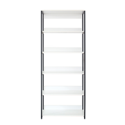 Fiona Modern Walk-in Closet with Five Shelves in White Melamine and Metal