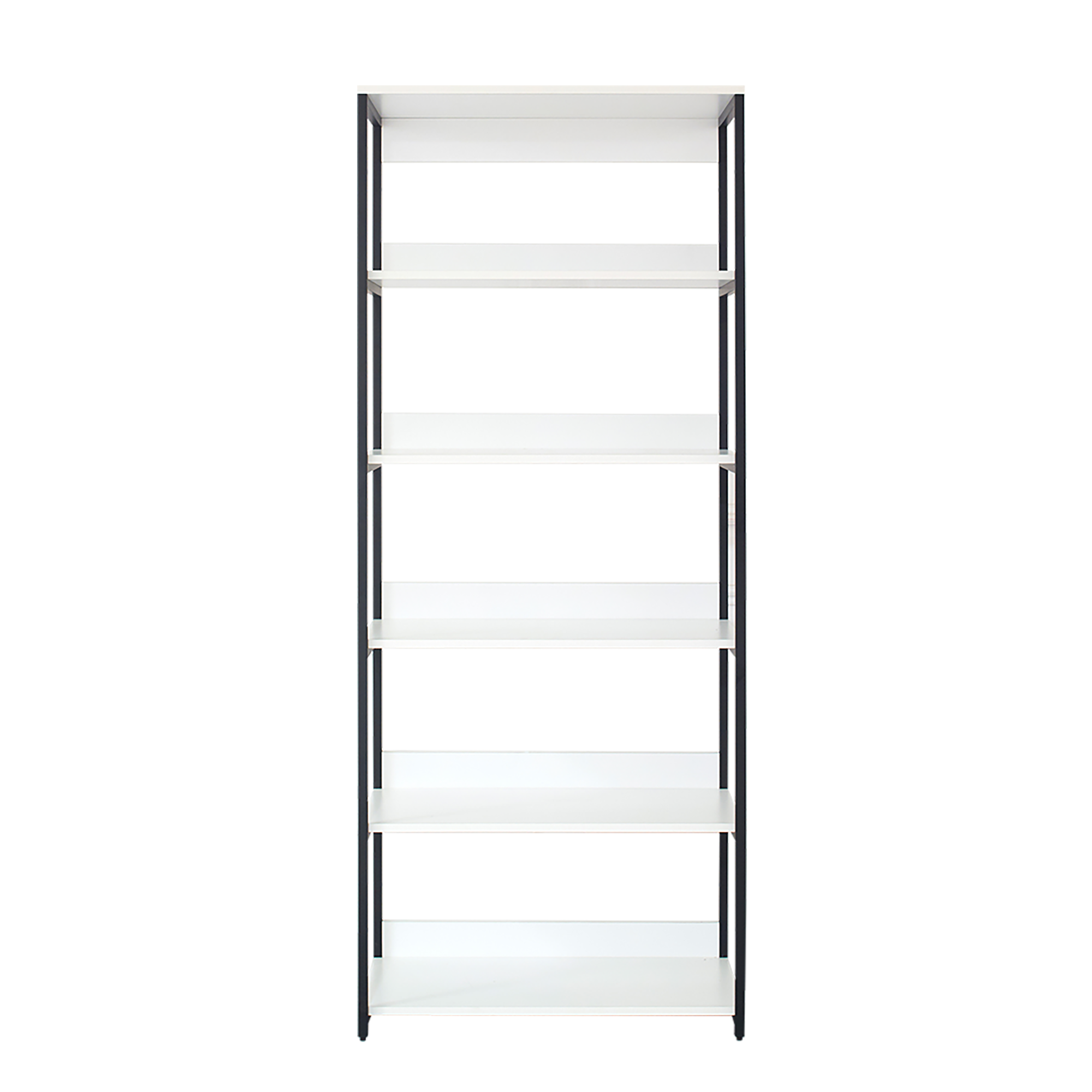 Fiona Modern Walk-in Closet with Five Shelves in White Melamine and Metal