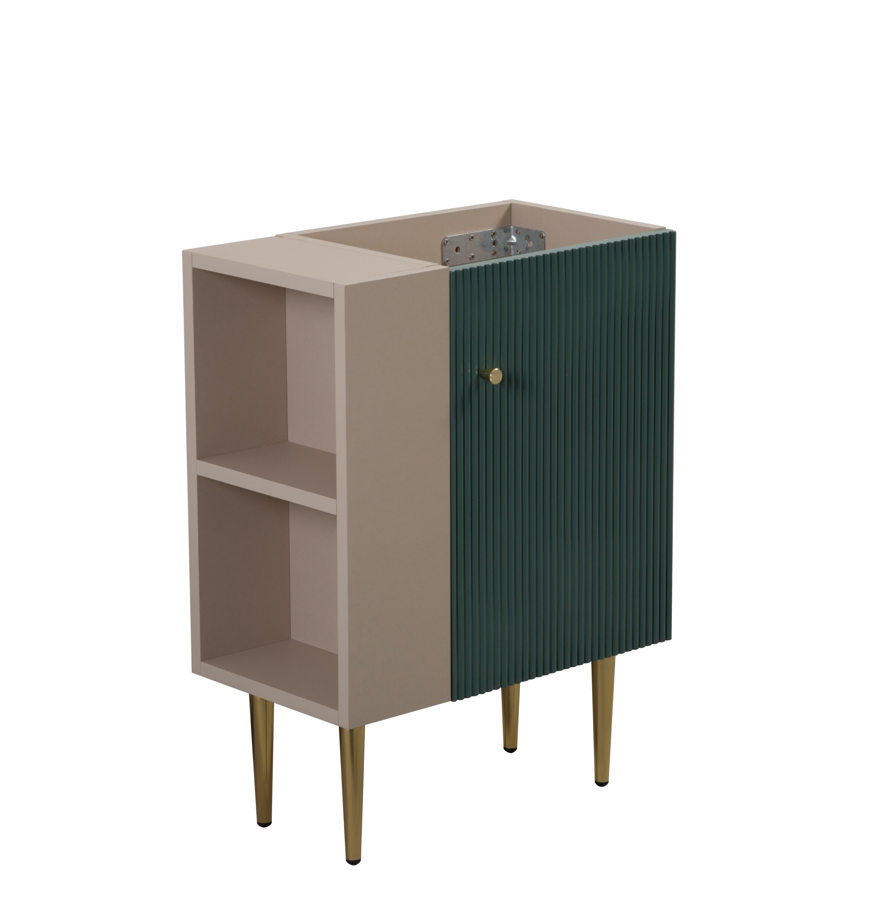 21.6' Vanity Base Only, Open Shelf on the Left, Green 24V06-21LVL