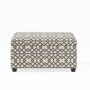 RICHMOND Storage Ottoman with Unique Pattern and Ample Storage in Grey Fabric