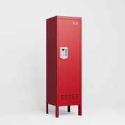 1 Door Tall Single Metal Locker-Retro Style Storage Cabinet--Industrial Furniture--For Living Room/Bedroom/Storage Room/Gym/School--Red