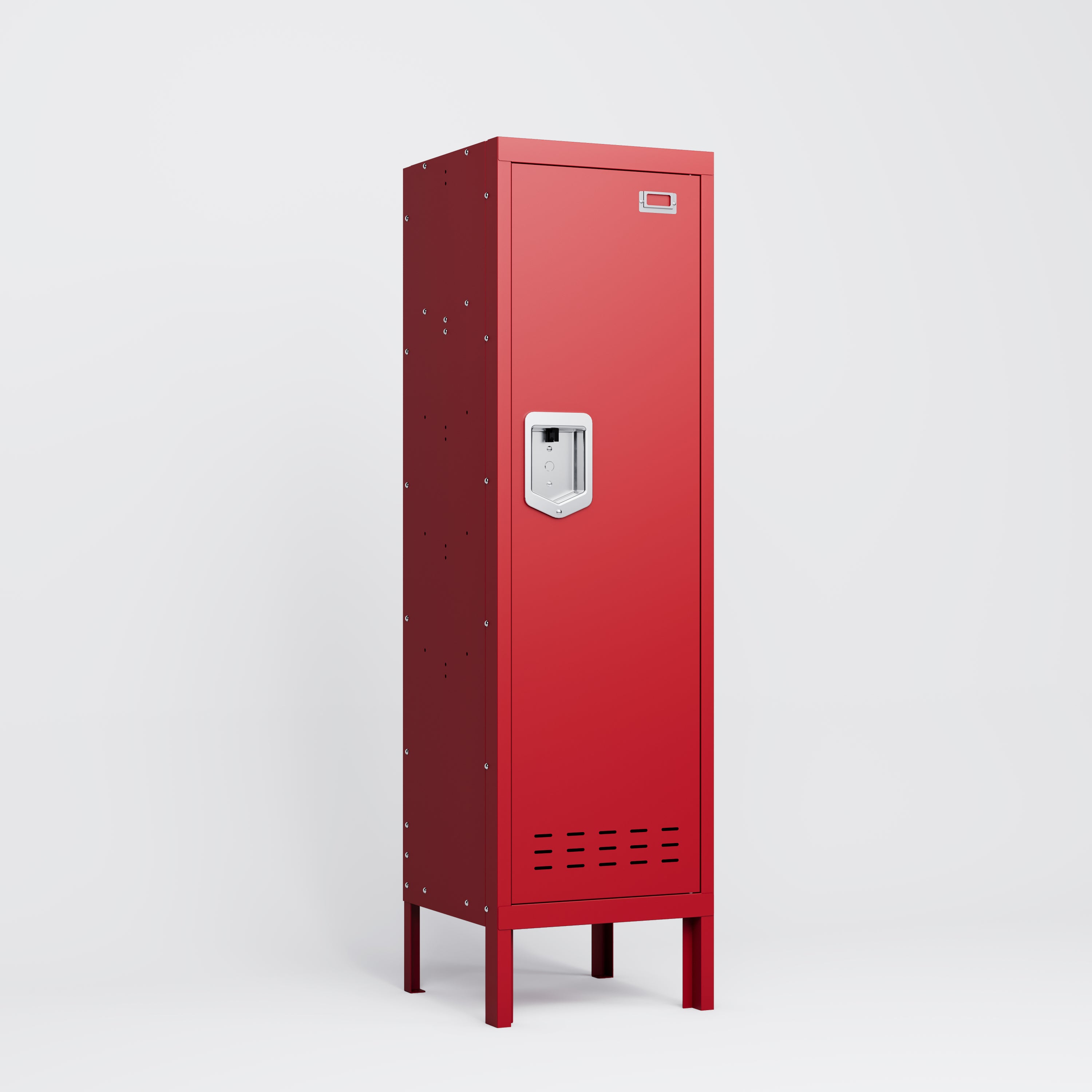 1 Door Tall Single Metal Locker-Retro Style Storage Cabinet--Industrial Furniture--For Living Room/Bedroom/Storage Room/Gym/School--Red