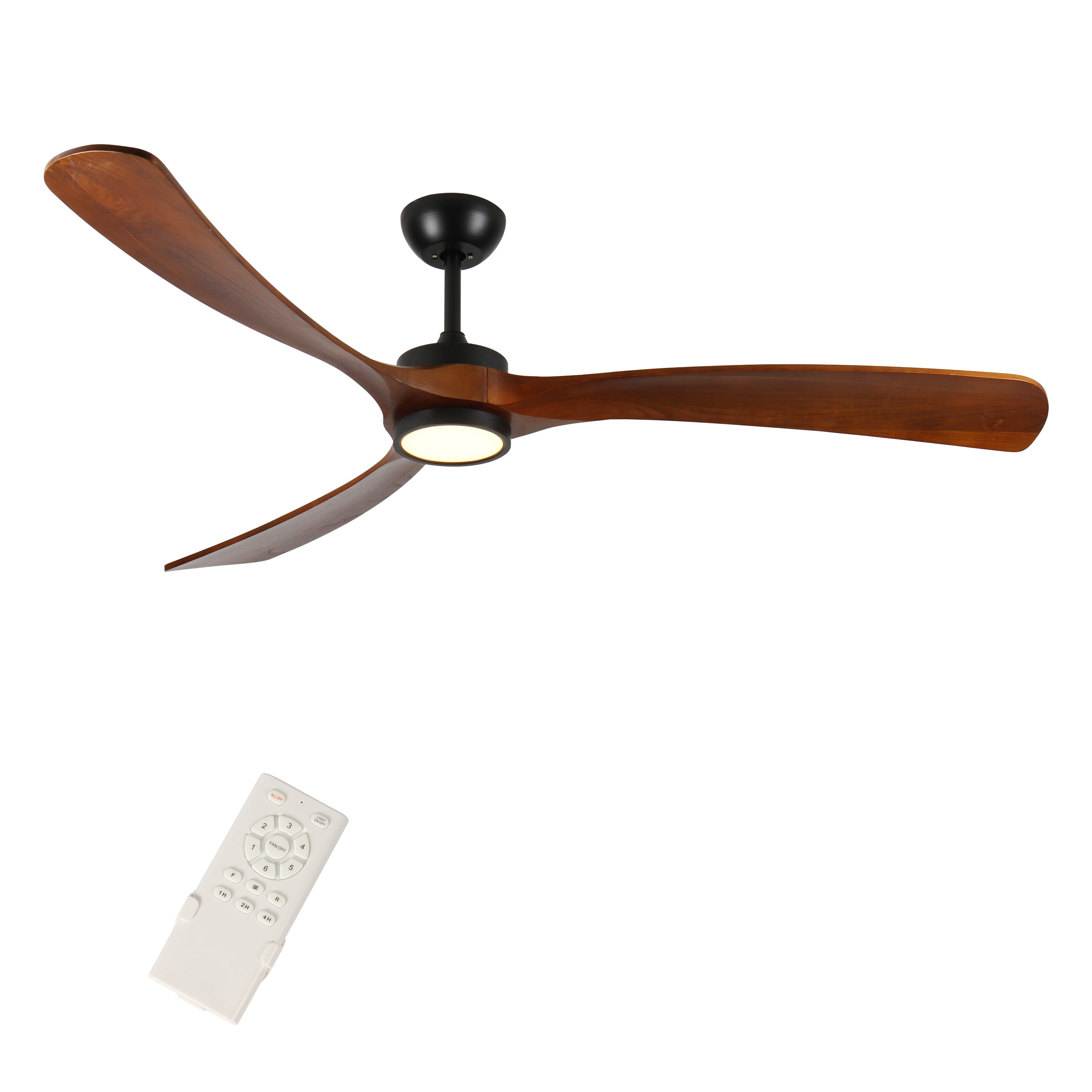 72 Inch wood Ceiling Fan with  light, Low Profile Ceiling Fan  with Remote Control,Noiseless Reversible DC Motor with Timer
