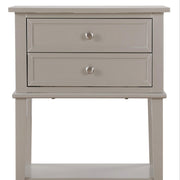 Stylish Silver Champagne Nightstand with Open Shelf Storage in Particle Board