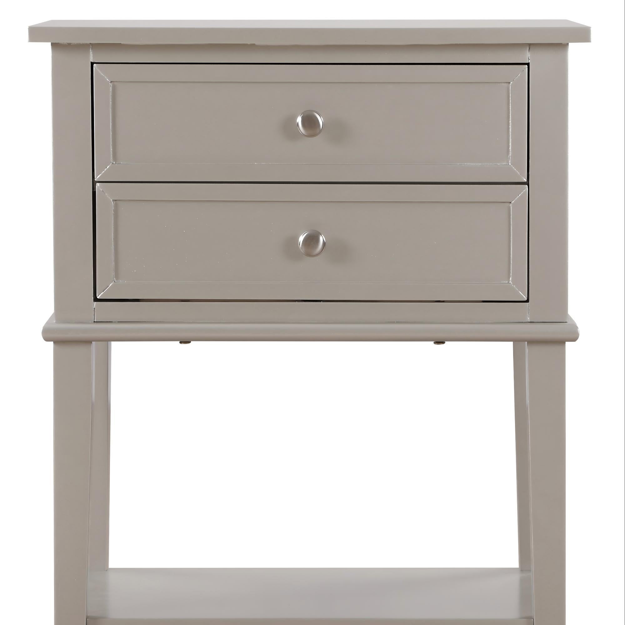 Stylish Silver Champagne Nightstand with Open Shelf Storage in Particle Board