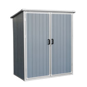 Gray Waterproof Resin Outdoor Storage Shed with Lockable Doors for Bikes and Patio Furniture