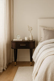 Solid Wood Belmont Bedside,Mocha Tone,1-Drawer