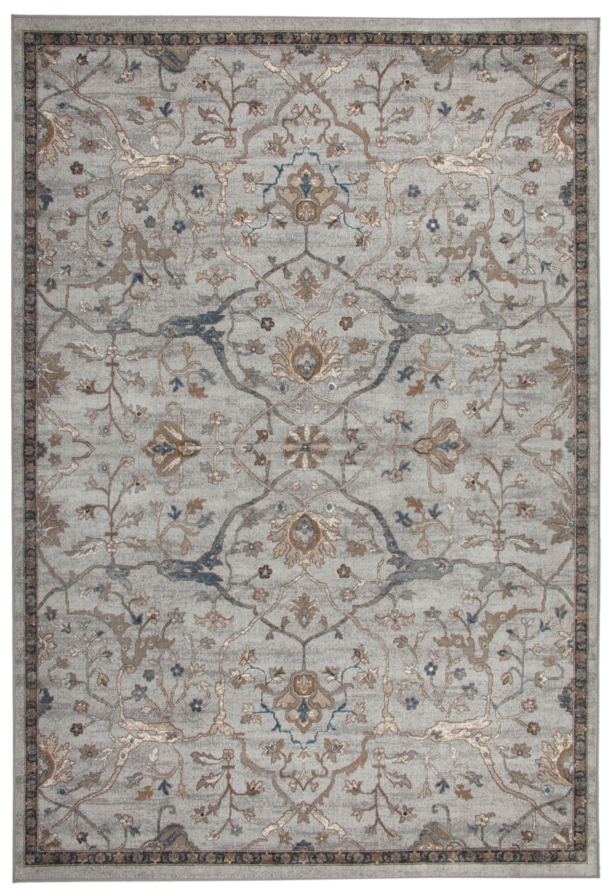 Sally Beige, Blue, and Brown Area Rug