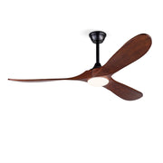New Model 52 Inch Black Ceiling Fans With lights and Remote Control,18W Led Light, 3 Solid Wood Blades, Reversible DC Motor For Bedroom Living Room