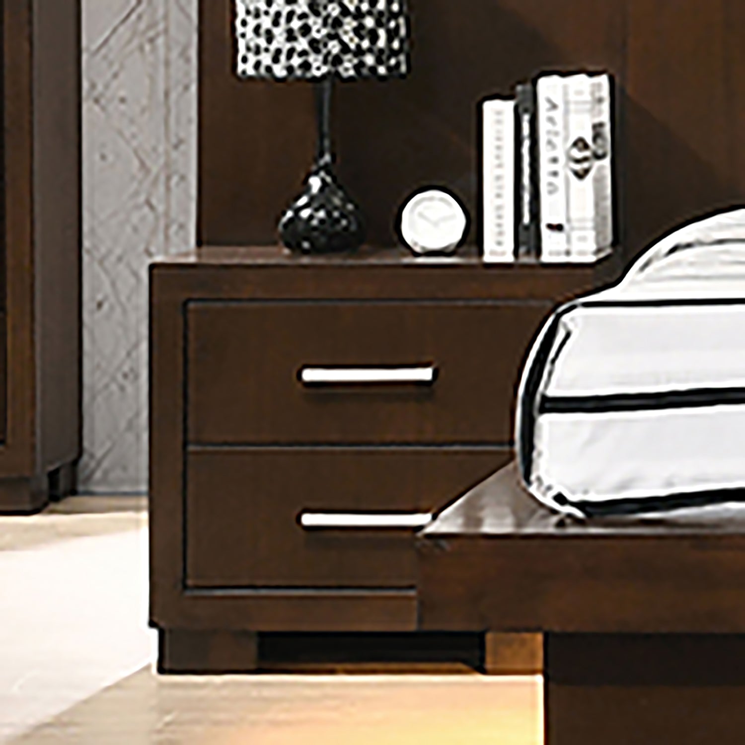 Polk Cappuccino 2-drawer Nightstand