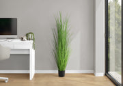 Artificial Plant, 47' Tall, Grass Tree, Indoor, Faux, Fake, Floor, Greenery, Potted, Real Touch, Decorative, Green Grass, Black Pot