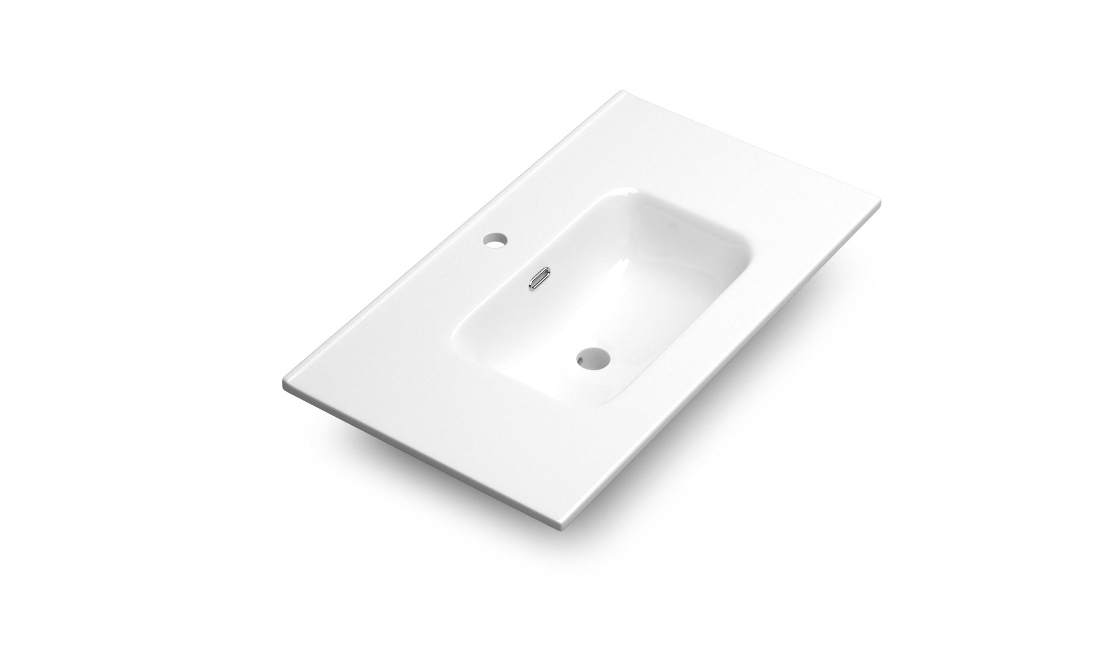 DAX Onix Glossy Ceramic Basin 32' – Modern Rectangular Bathroom Sink, Easy-Clean Durable Surface