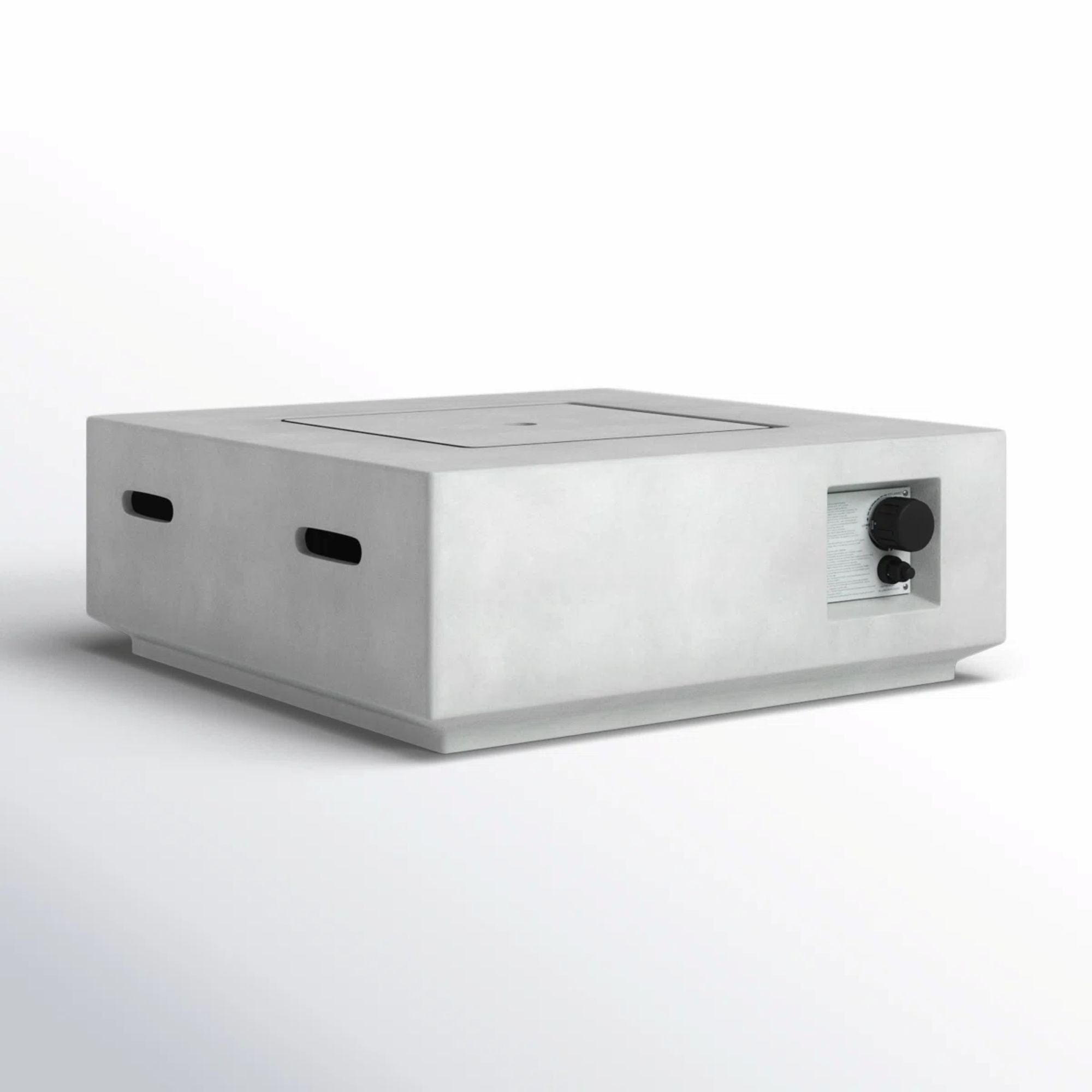 Modern Fiber Reinforced Concrete Fire Pit Table with Propane/Natural Gas Options in Gray