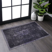 MAVAL Anthracite Washable Rug 2' x 3' Doormat Rug (Anthracite, 2' x 3')