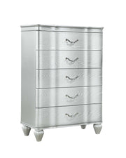 Landmark Traditional Style 5-Drawer Chest With metal drawer pulls Made with Wood in Silver same as B009P235328 (CA inventory)