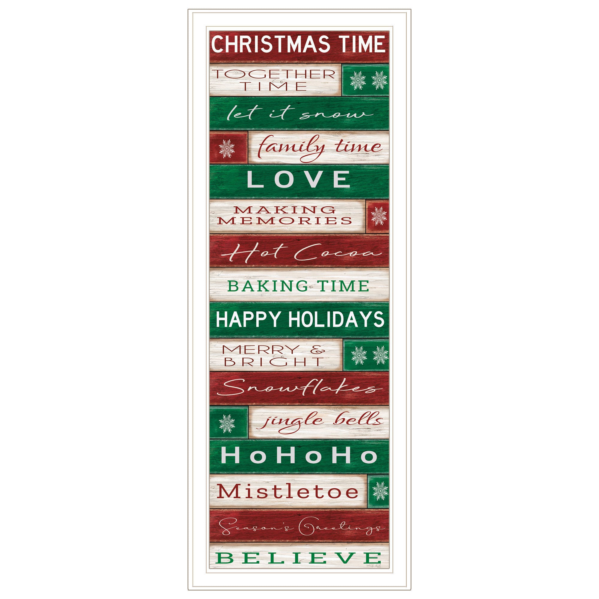 Trendy Decor 4U Christmas Time White Framed Wall Art for Living Room, Bedroom Wall Art Print for Home Decor by Cindy Jacobs