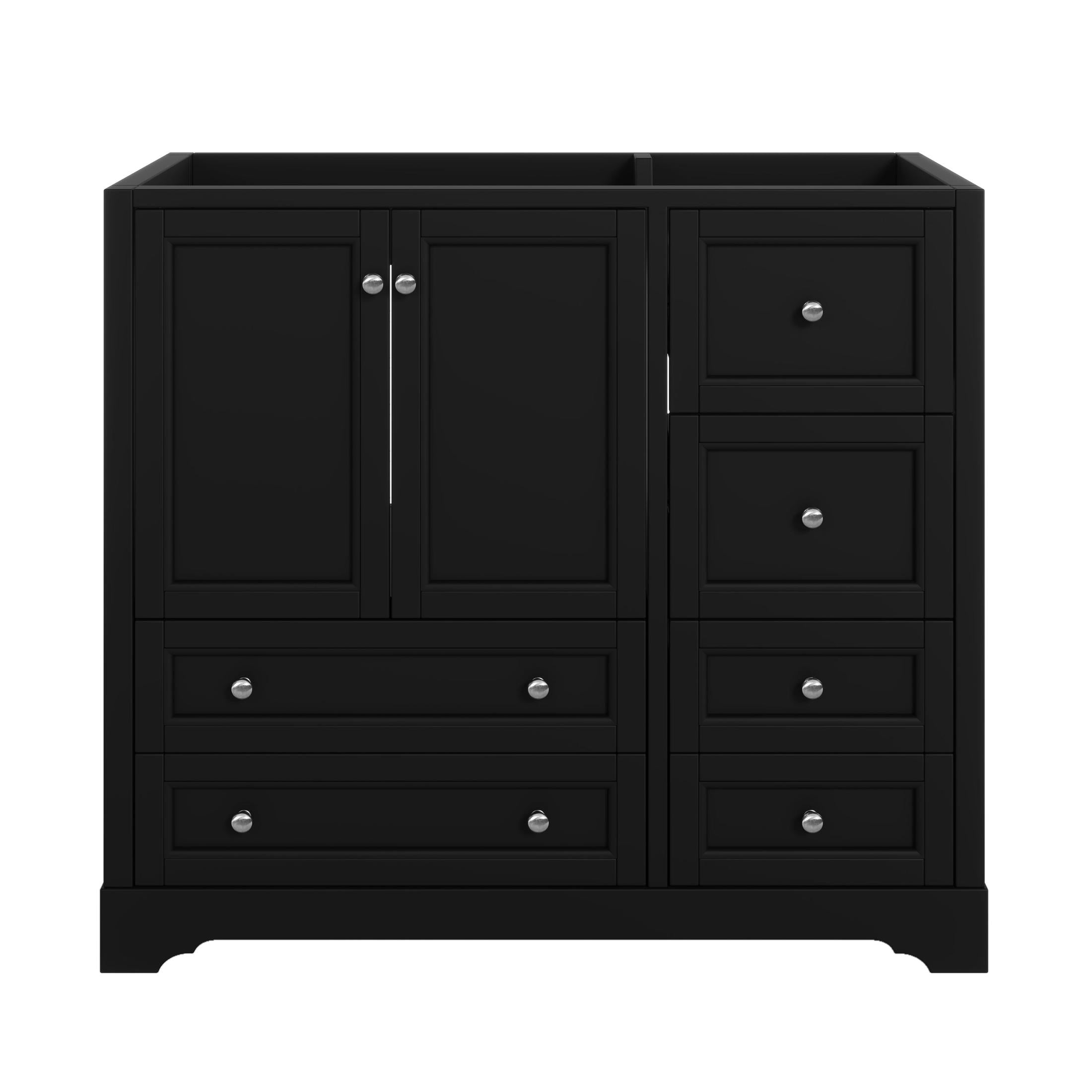 36inch Bathroom Vanity without Sink,  Solid Wood Freestanding Bathroom Vanities with 4 Storage Drawers and Shelf, Soft Closing Doors (NOT INCLUDE BASIN SINK)