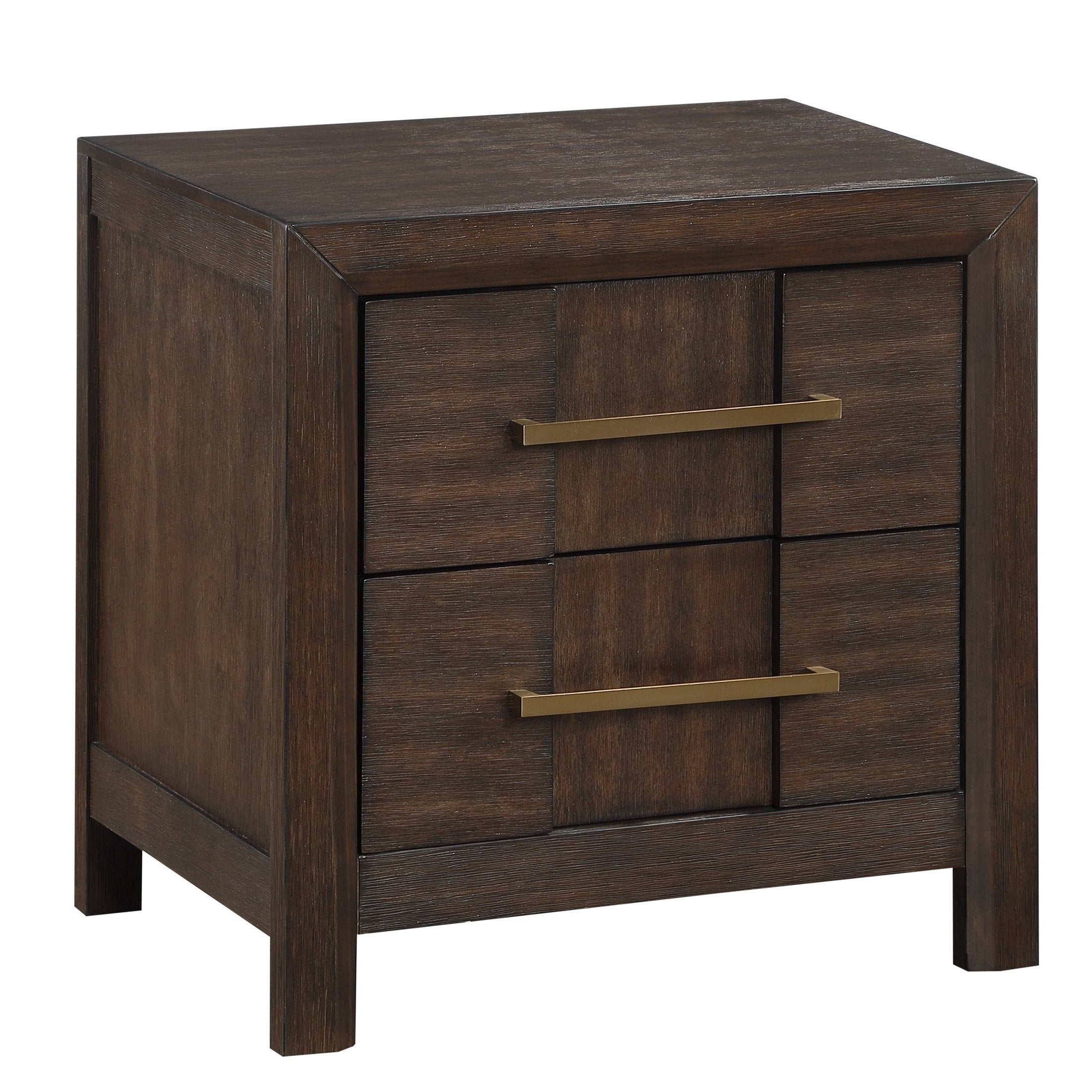 Kenzo Modern Style 2-Drawer Nightstand Made with Wood in Walnut  same as B009139178 (CA inventory)