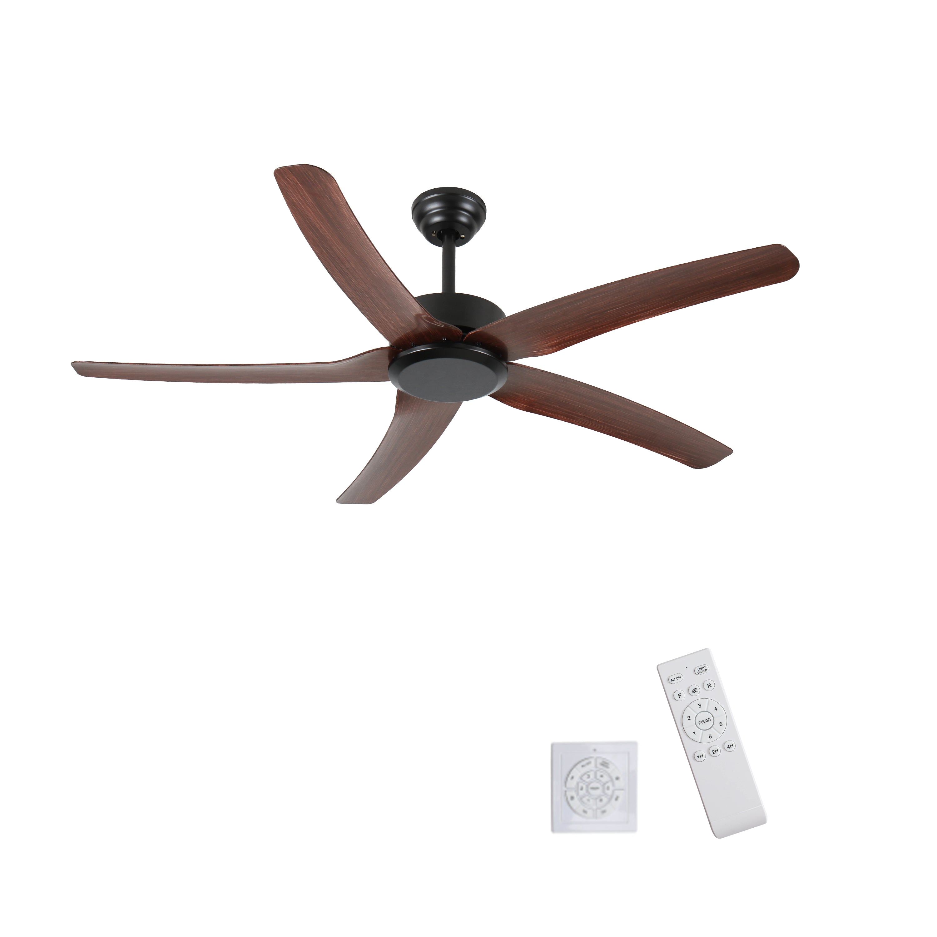 52'  Ceiling Fan NO light, 5 Reversible ABS Blades, with 6 Speeds Reversible DC Motor,Low Profile Ceiling Fan with no light for Living Room Kitchen Bedroom