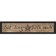 'Sit Long, Talk Much' By Gail Eads, Printed Wall Art, Ready To Hang Framed Poster, Black Frame