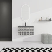 30'' Floating Wall-Mounted Bathroom Vanity With Ceramics Sink & Soft-Close Cabinet Door, KD-Package