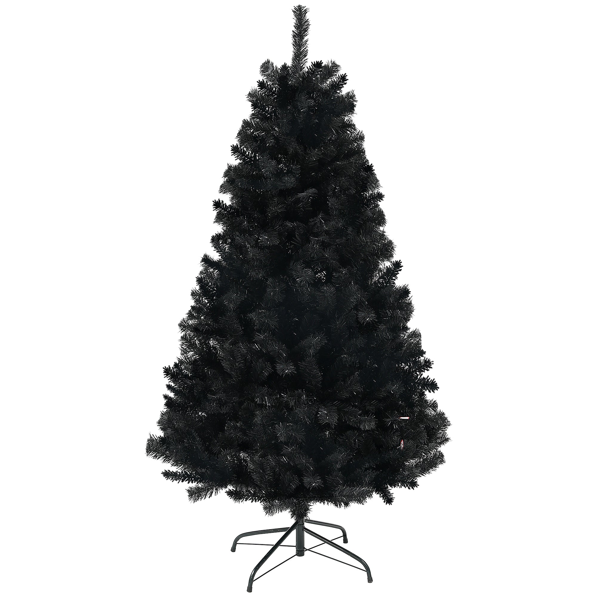 HOMCOM 6ft Tall Artificial Christmas Tree, Unlit Xmas Tree with 1000 Branch Tips, Auto Open, Steel Base, Holiday Décor for Home Office, Black