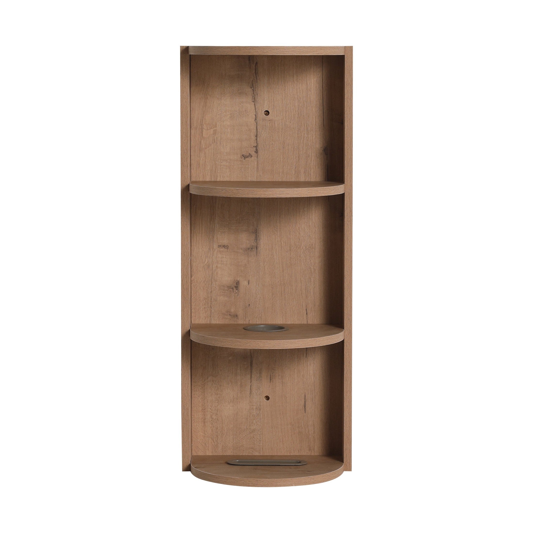 Modern Bathroom Wall-Mounted Storage Rack with Floating Design in Imitative Oak Plywood, 12 Inches