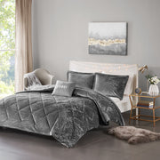 King/Cal King Velvet Comforter Set with Throw Pillow