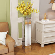 36.02'(91.5cm)Tall Mirrored Floor Vase, Silver Big Vases for Decor Living Room, Home Decorative Vases for Dried Flower