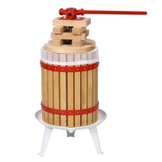 Fruit Wine Press - 3.17 Gallon/12L Capacity, Natural Oak, Metal & Wood Construction
