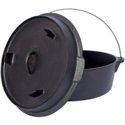 Pre-Seasoned Cast Iron Dutch Oven with Skillet Lid and Iron Pot Rack, 4.5 Quart, Black