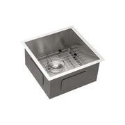 Brushed Nickel 13 Inch Undermount Stainless Steel Kitchen Sink 16 Gauge 9 Inch Deep Single Bowl Basin