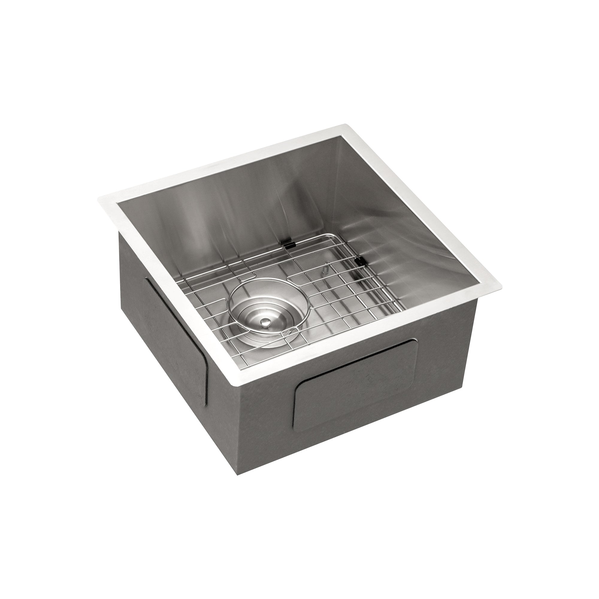 Brushed Nickel 13 Inch Undermount Stainless Steel Kitchen Sink 16 Gauge 9 Inch Deep Single Bowl Basin