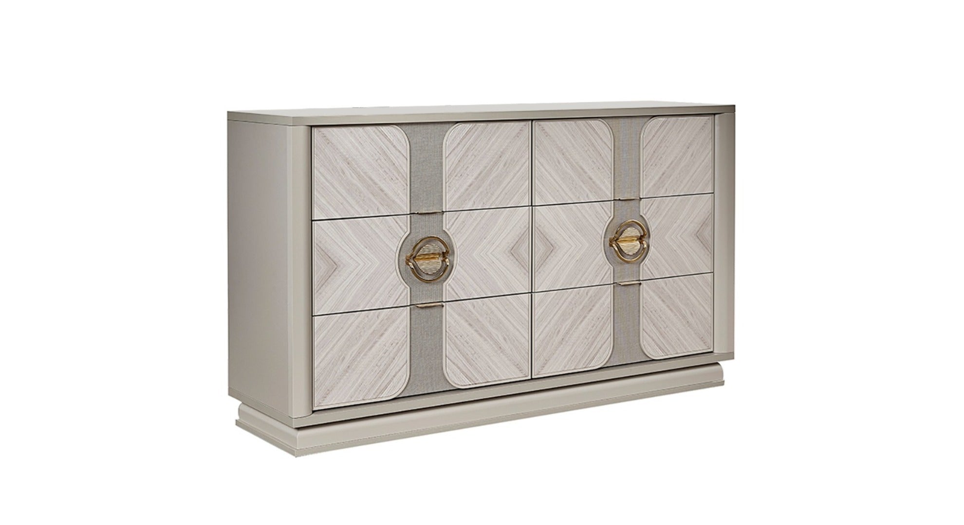 Eternity Traditional Style 6- Drawer Dresser Made with Wood and Gold Accents in Beige  same as B009P291905 ( CA inventory)