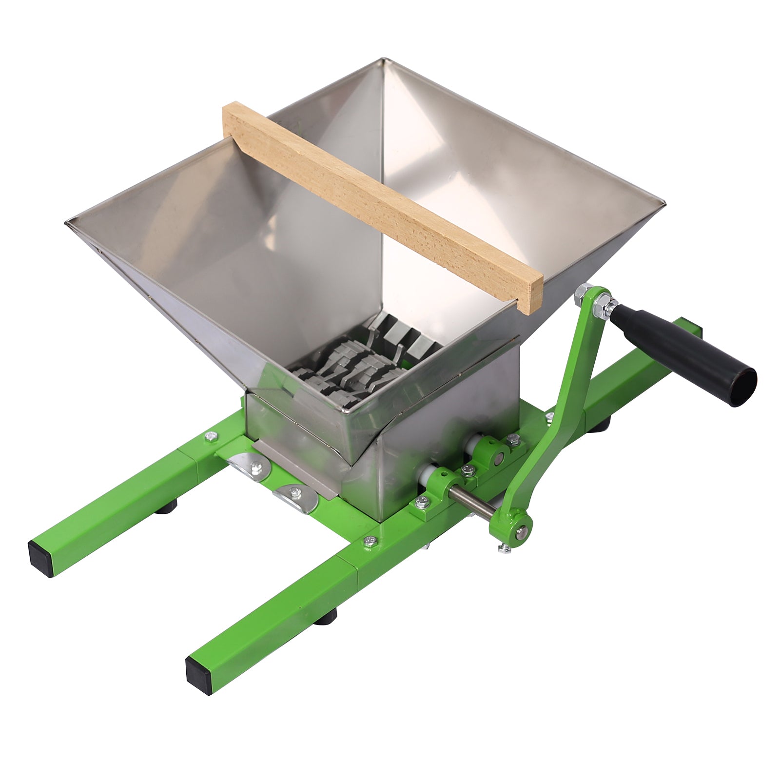 Portable 7L Manual Juicer Grinder for Hard Fruits in Green Steel