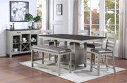 Hyland - 7 Piece Dining Set With Server - Pearl Silver