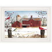 'Winter Friends' by Billy Jacobs, Ready to Hang Framed Print, White Frame