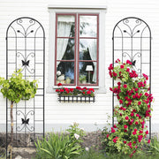 2 Pack Metal Garden Trellis 86.7' x 19.7' Rustproof Trellis for Climbing Plants Outdoor Flower Support Black